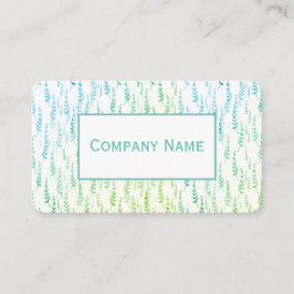 Tarjeta De Visita Hojas de escalada verdes azules