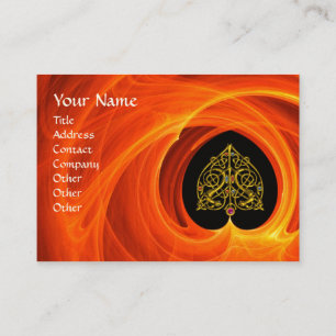 TARJETA DE VISITA HOJAS DE GOLDEN EN HIDROMASAJE FRACTAL NARANJA
