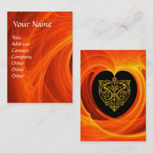 TARJETA DE VISITA HOJAS DE GOLDEN EN HIDROMASAJE FRACTAL NARANJA