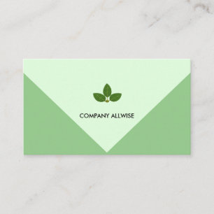 Tarjeta De Visita Hojas de Laurel Elegantes sobre Verde Claro