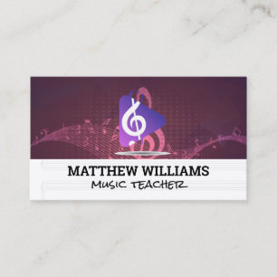 Tarjeta De Visita Hojas de música musicales Intérpretes Sonido