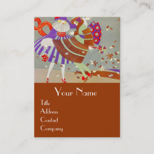 TARJETA DE VISITA HOJAS DE OTOÑO Y VIENTO / DISEÑADOR DE VESTUARIO D