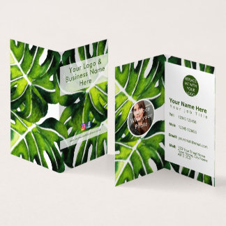 Tarjeta De Visita Hojas de palmera verdes grandes y modernas