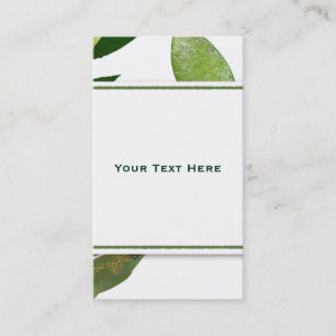 Tarjeta De Visita Hojas de Planta Botánica Verde Glamour Elegante Ch