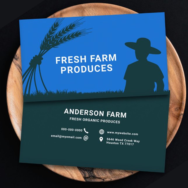 Tarjeta De Visita Hojas de trigo - Agricultor (Sheaf of Wheat - Farmer Business Card)