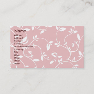 Tarjeta De Visita Hojas del rosa - negocio