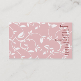 Tarjeta De Visita Hojas del rosa - negocio