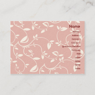Tarjeta De Visita Hojas del rosa - rechonchas