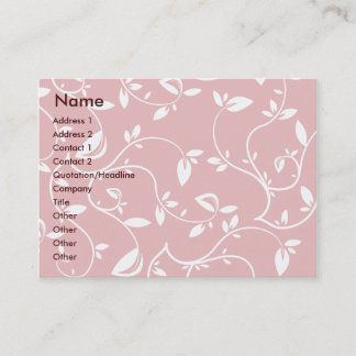 Tarjeta De Visita Hojas del rosa - rechonchas