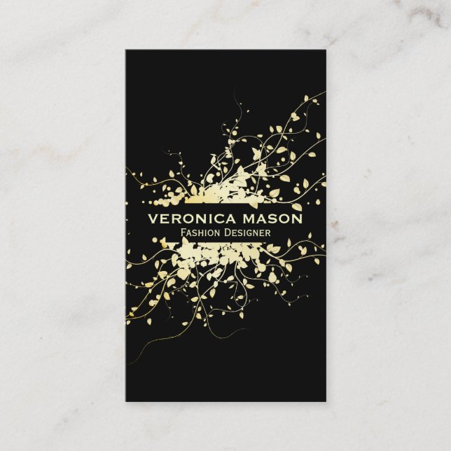 Tarjeta De Visita Hojas doradas (Anverso)