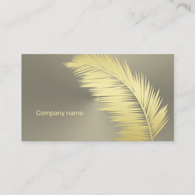 Tarjeta De Visita Hojas doradas de palma tropical (Anverso)