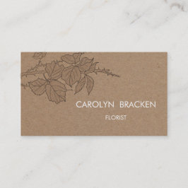Tarjeta De Visita Hojas rústicas del papel de Brown Kraft