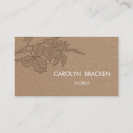Tarjeta De Visita Hojas rústicas del papel de Brown Kraft