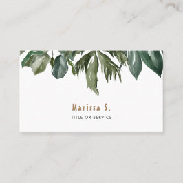 Tarjeta De Visita Hojas tropicales modernas