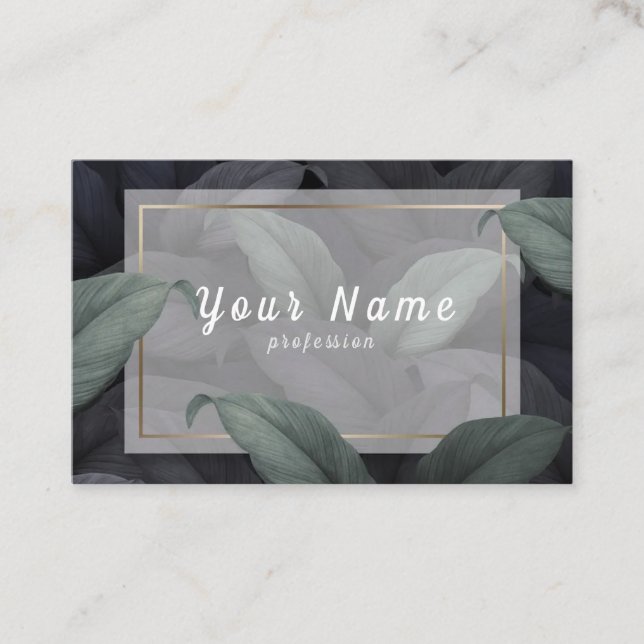 Tarjeta De Visita Hojas tropicales verdes (Anverso)