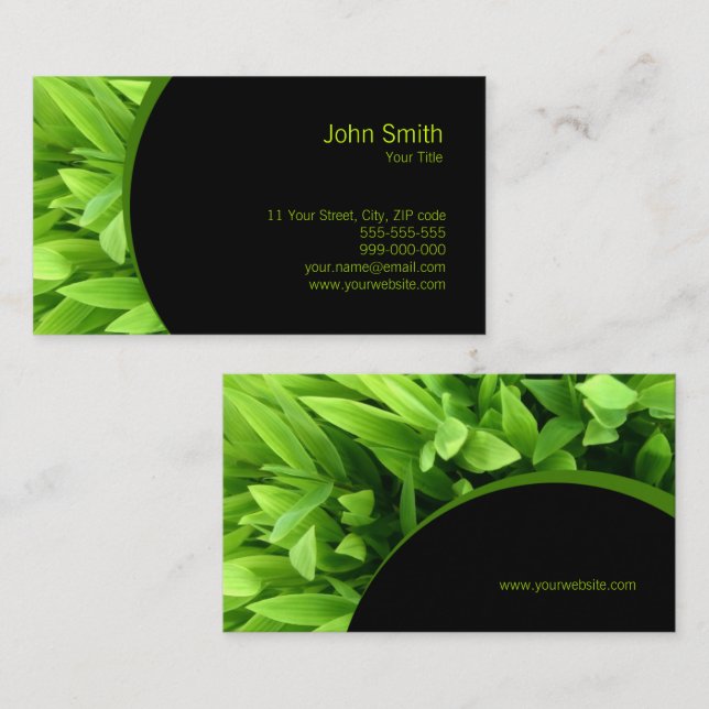 Tarjeta De Visita Hojas verdes (Anverso / Reverso)