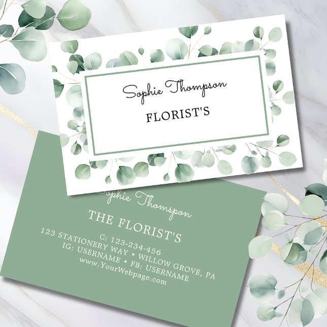 Tarjeta De Visita Hojas verdes de Eucalyptus (Subido por el creador)