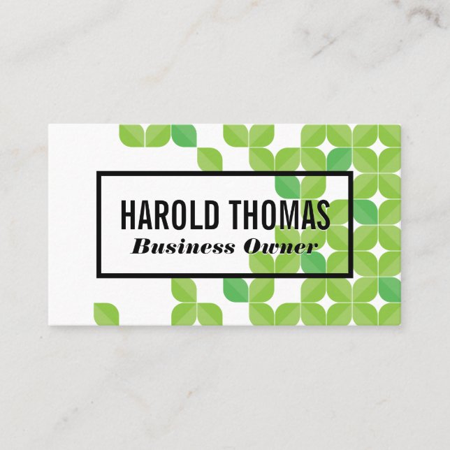 Tarjeta De Visita Hojas verdes | Patrón natural (Anverso)