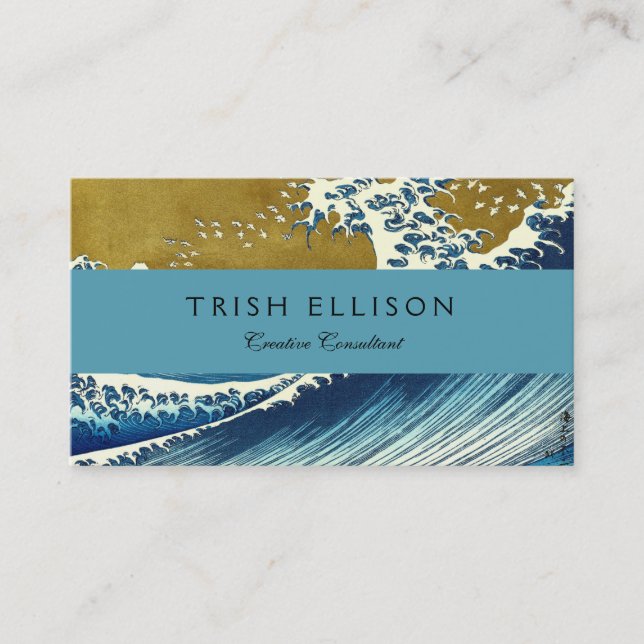 Tarjeta De Visita Hokusai Gran Ola Arte Japonés (Anverso)