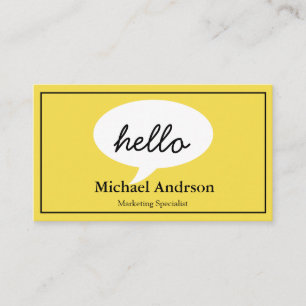Tarjeta De Visita Hola Amistoso