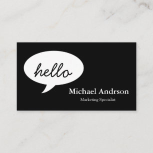 Tarjeta De Visita Hola Amistoso