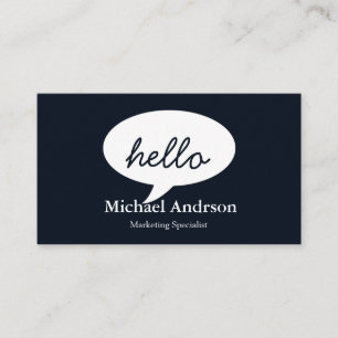 Tarjeta De Visita Hola Amistoso