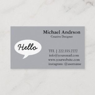 Tarjeta De Visita Hola Amistoso
