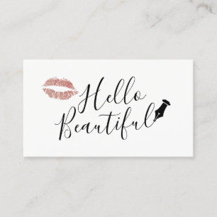 Tarjeta De Visita Hola artista de maquillaje elegante hermoso de la