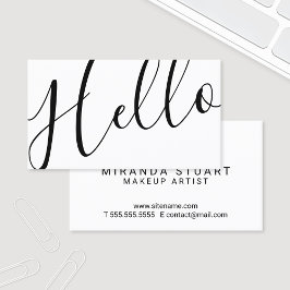 Tarjeta De Visita ¡Hola | Blanco y negro profesional moderno