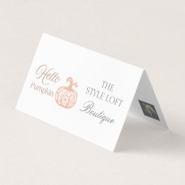 Tarjeta De Visita Hola Calabaza Marcaje de Otoño para Tienda Boutiqu