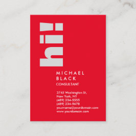 Tarjeta De Visita ¡Hola! Consultor vertical de moda roja