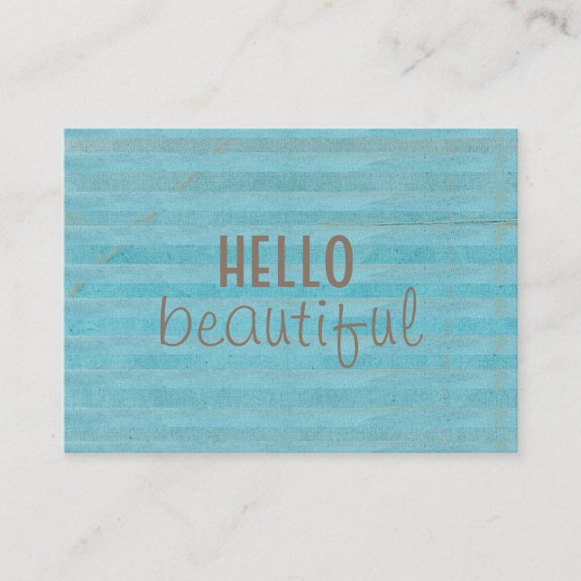 Tarjeta De Visita Hola Hermosa Moda Y Diseño De Boho De Moda (Anverso)