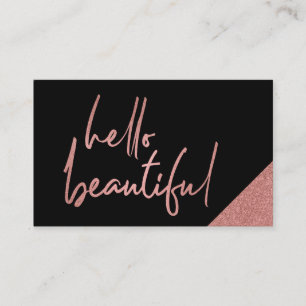 Tarjeta De Visita Hola hermosa Rosa Artista de maquillaje de oro