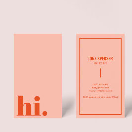 Tarjeta De Visita Hola Hola Casual Red & Pink Typography Retro