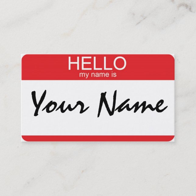 Tarjeta De Visita Hola mi nombre es (Anverso)