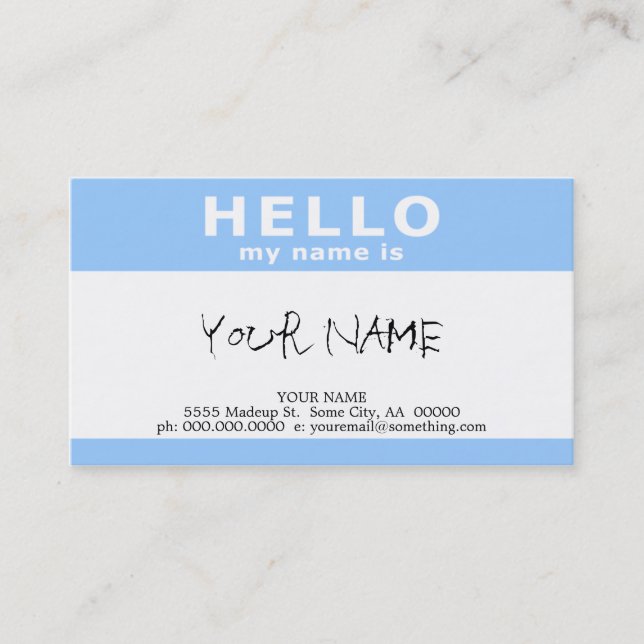 Tarjeta De Visita hola mi nombre es: (Anverso)