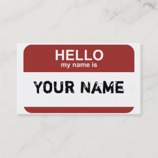 Tarjeta De Visita Hola mi nombre es, su nombre