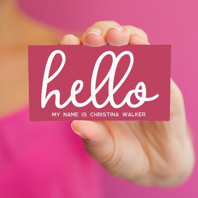 Tarjeta De Visita Hola Mi Nombre Es Viva Magenta Blanco Mínimo (Subido por el creador)
