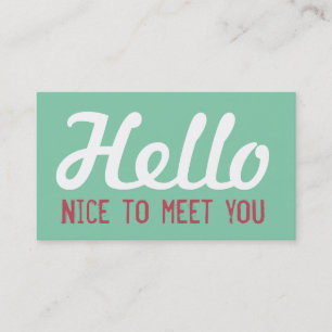Tarjeta De Visita "HOLA Niza de encontrarle" fuente del Grunge de la