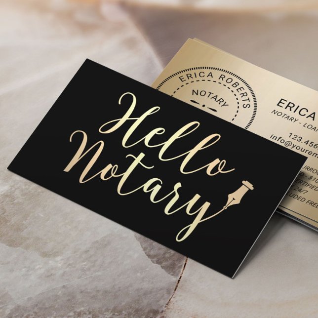 Tarjeta De Visita Hola Notario Agente de firma de préstamos elegant  (Subido por el creador)