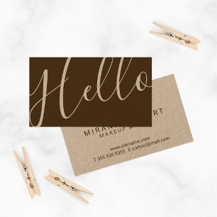 Tarjeta De Visita Hola papel de Kraft moderno profesional de la