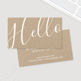 Tarjeta De Visita ¡Hola | Papel Kraft para escritura moderna profesi