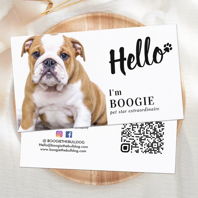 Tarjeta De Visita Hola Personalizado Foto Mascota de medios sociales (Subido por el creador)