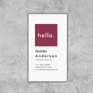 Tarjeta De Visita Hola Personalizado Simple Moderno Genérico