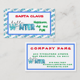 Tarjeta De Visita Hola Personalizar Winter Snowman