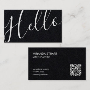 Tarjeta De Visita "Hola" Script Moderno Profesional