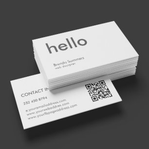 Tarjeta De Visita Hola Simple Moderno Fondo Blanco