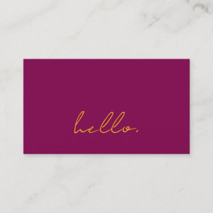 Tarjeta De Visita Hola Vino Rosa Naranja Tipografía Moderna Script