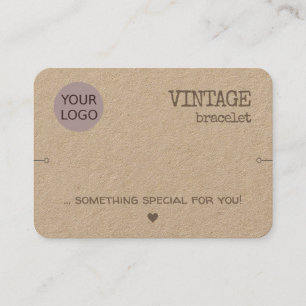 Tarjeta De Visita Holder de pulsera de papel natural rústico vintage