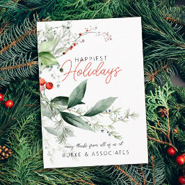 Tarjeta De Visita Holiday Business Greenery Personalized